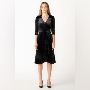 Cameo Black Velvet Wrap Dress